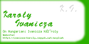 karoly ivanicza business card